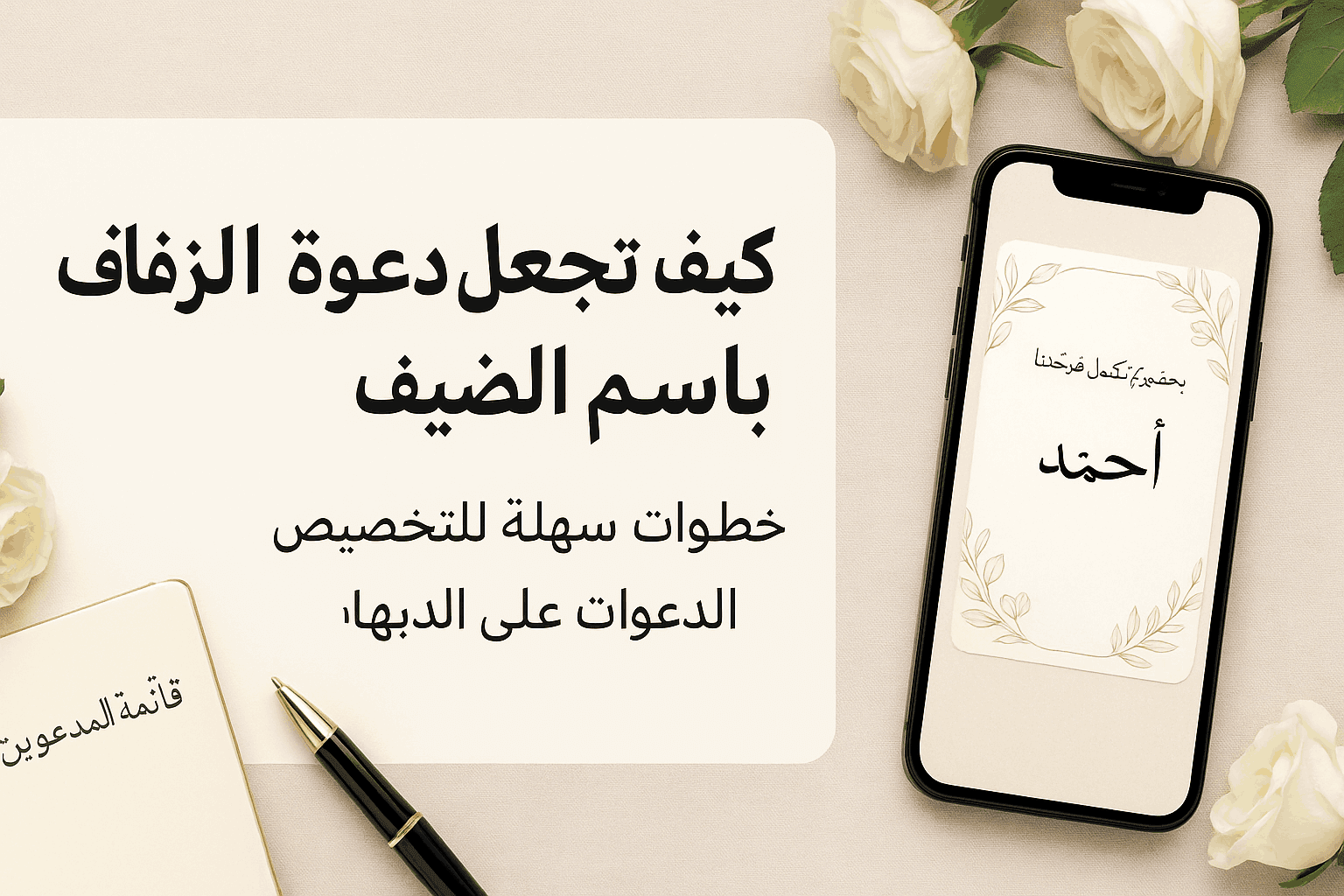 كيف تجعل دعوة الزواج مميزة باسم الضيف؟